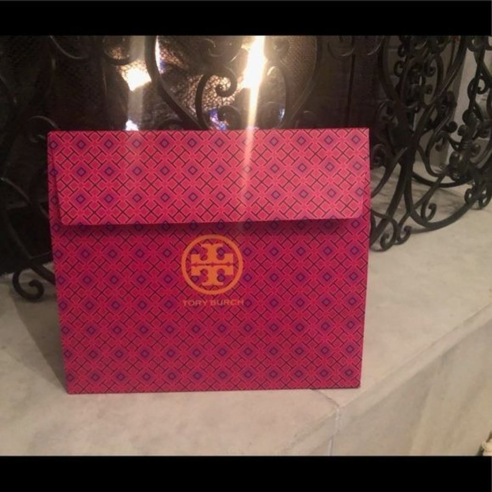 Tory Burch Pink Print Gift Bag